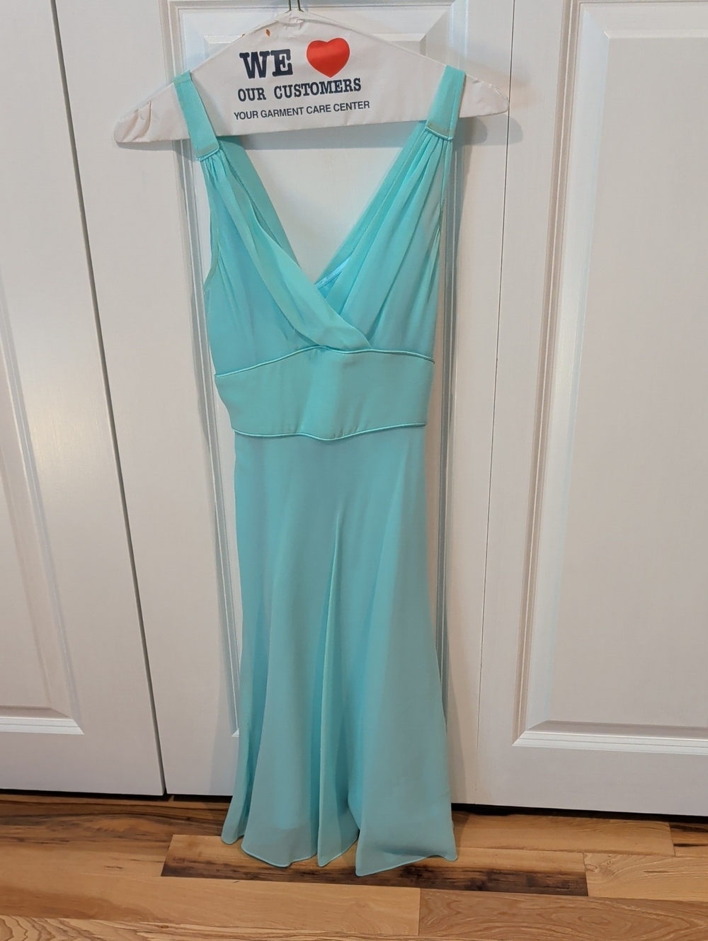 Express Aqua V-Neck Midi Dress